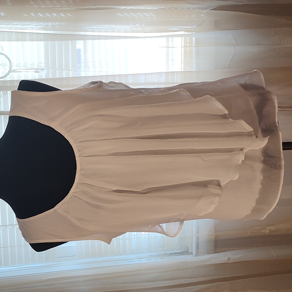 White sheer tank top